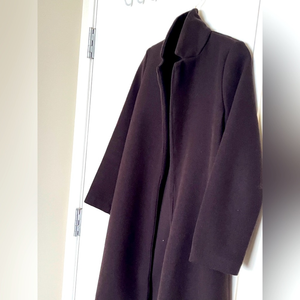 Zara lapel coat — brown